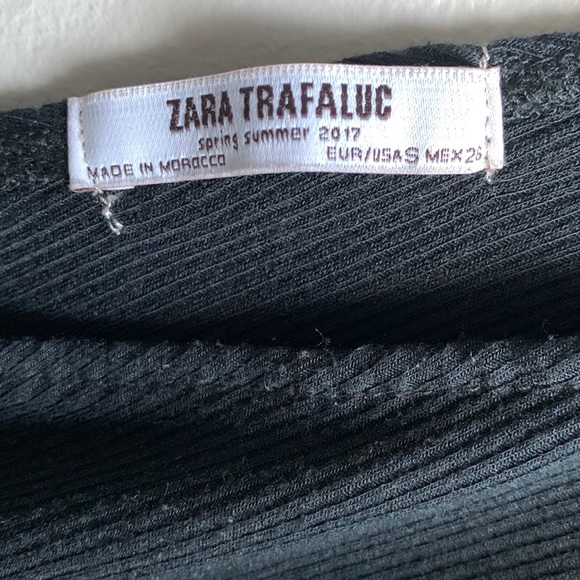 ✨ZARA TRAFALUC BLACK RIBBED BODYSUIT SIZE US S - Picture 3 of 3